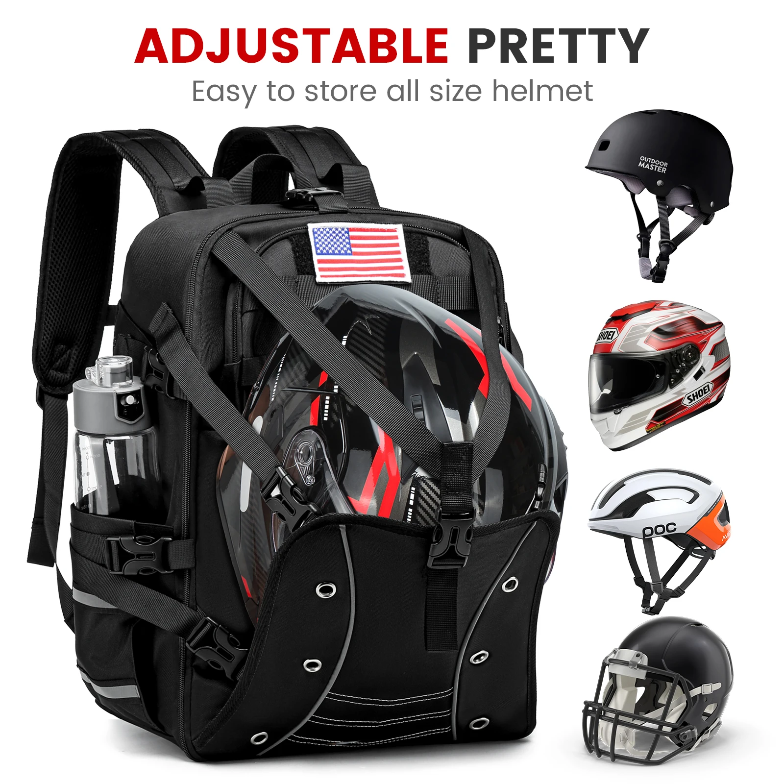 Motorcycle Helmet Backpack Large Capacity Waterproof Helmet Holder Cycling Riding Helmet Backpack Travel Bag  Motorbike Bag