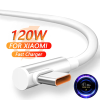 120W Elbow USB Type C Fast Charging Data Cable For Xiaomi 15 14 13 12 11 6A 67W Type C Cable Redmi Note 9 8 Pro K70 Poco X6 Cord