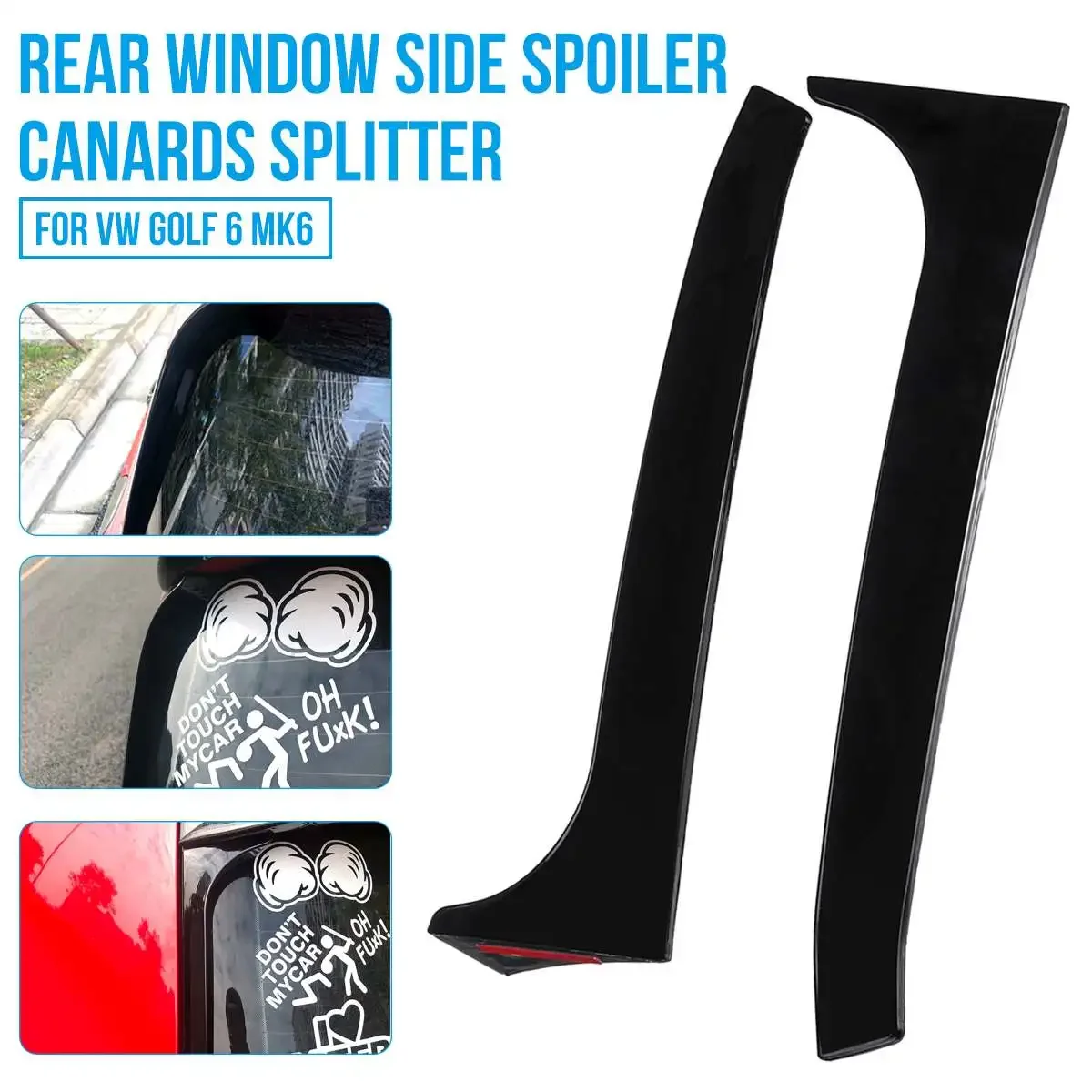 Pair Car Side Spoiler Stickers Trim Cover Accessoires Auto Styling For VW Golf 6 MK6 GTI/GTR/GTD 2008 2009 2010-2013 Car styling