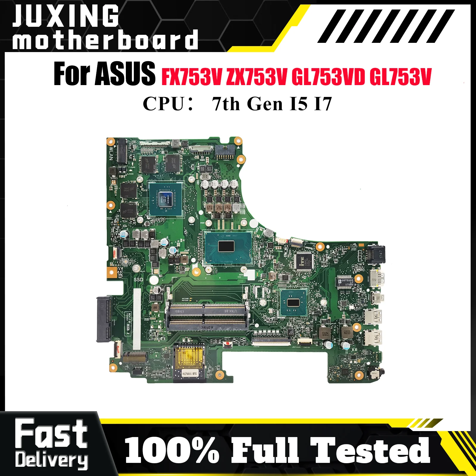 

GL753VD Материнская плата для ноутбука ASUS ROG Strix GL753VE GL753V GL753VD FX753V ZX753V Материнская плата с процессором I5 I7 100% тестирование OK stk