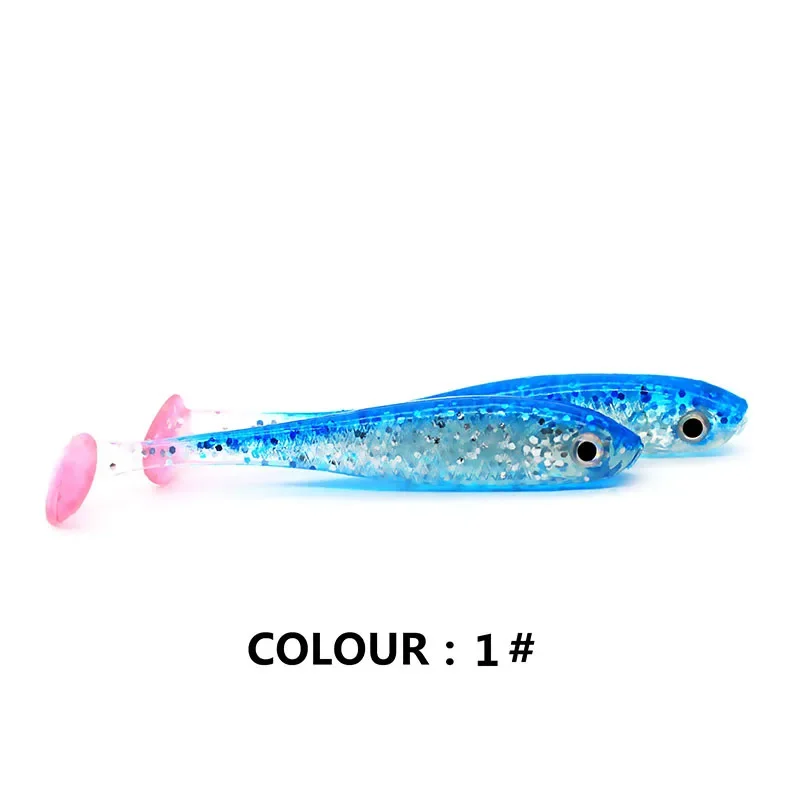 1pcs 7cm/2.1g Sinking Jigging Fishing Tackle Spinning Baits T Tail Wobblers Silicone Soft Fishing Lures Worms Lure Bait Jig Bait