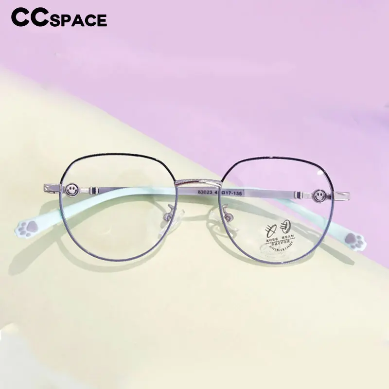 56564 New Fashion Metal Round Cat Claw Optical Glasses Frame for Kid Anti Blue Light Computer Glasses Myopia Glasses