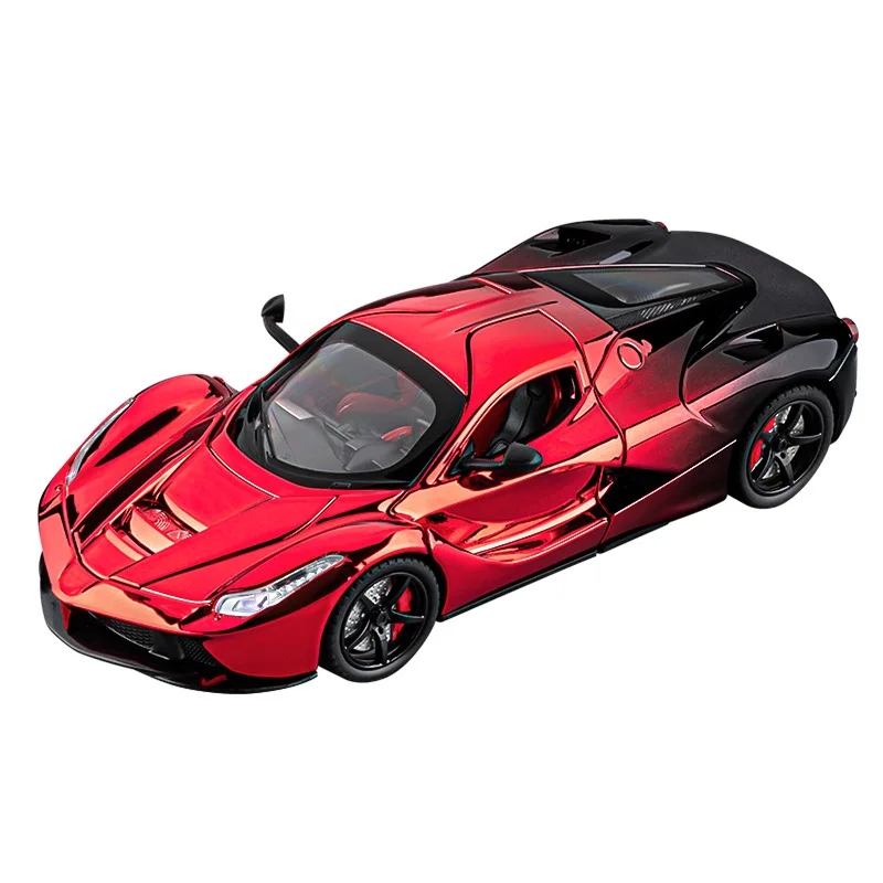 1:22 Laferraris Alloy Sports Car Model Diecasts Metal Toy Racing Vehicles Plating Simulation Sound Light Collection view 3