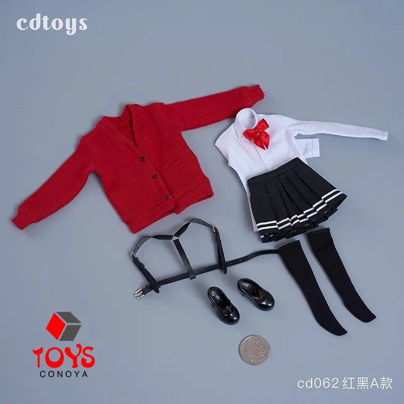 Cdtoys cd062 1/6 Female Soldier Student Cardigan JK Skirt Set Suitable for 1/6 Pack Rubber Solid