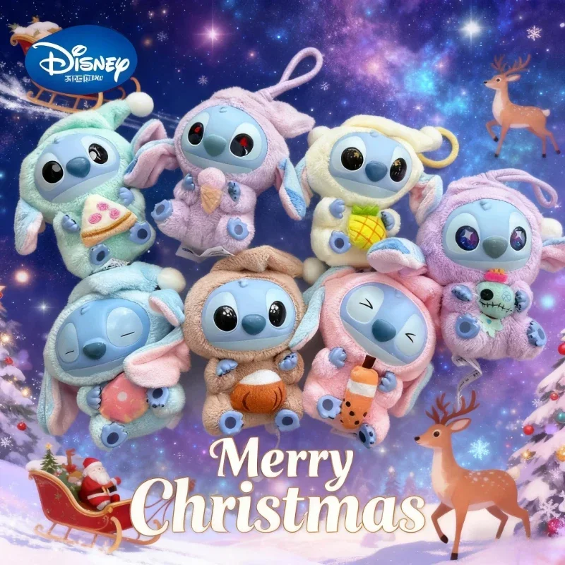 Caja Sorpresa de la Serie Stitch Midnight Snack - Muñeco de Vinilo con Llavero, Regalo Oficial de Navidad de Disney para Coleccionistas