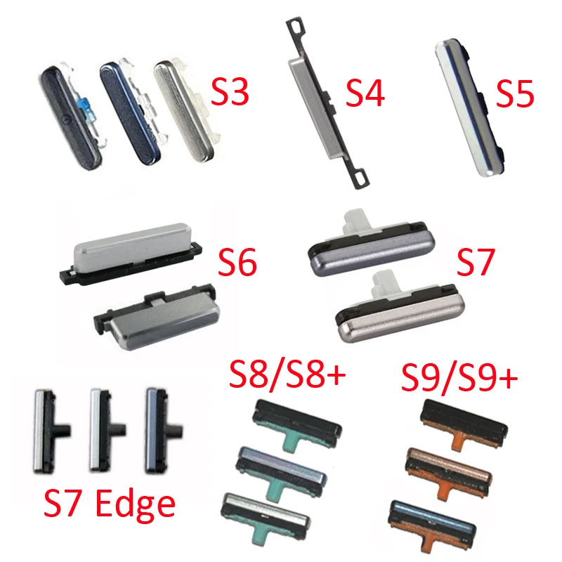 20Pcs Phone On Off Power Button For Samsung Galaxy S3 S4 S5 S6 S7 Edge S8 S9 S10 Plus Housing Frame Side Key