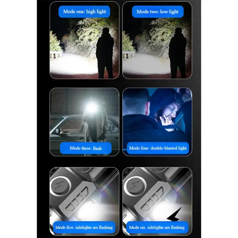 USB rechargeable mini Flashlights Powerful Multiple Modes LED Handheld Torches Flashlight with Clip Portable Pocket Flash Light