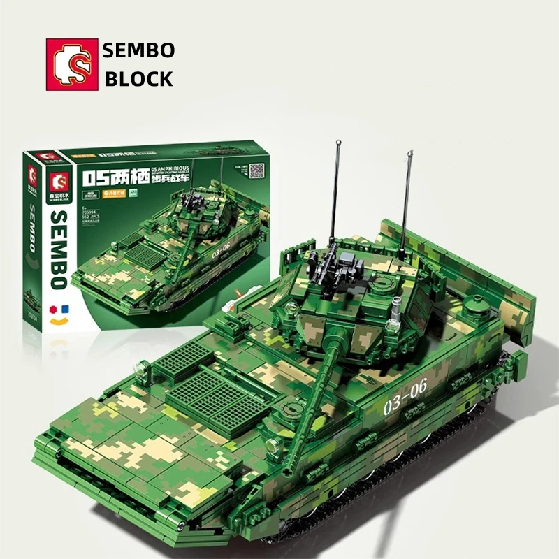 

SEMBO 05 игрушка-амфибия для боевых искусств, китайский танк, модель сборки для мальчиков, игрушка с дистанционным управлением, подарок на день рождения