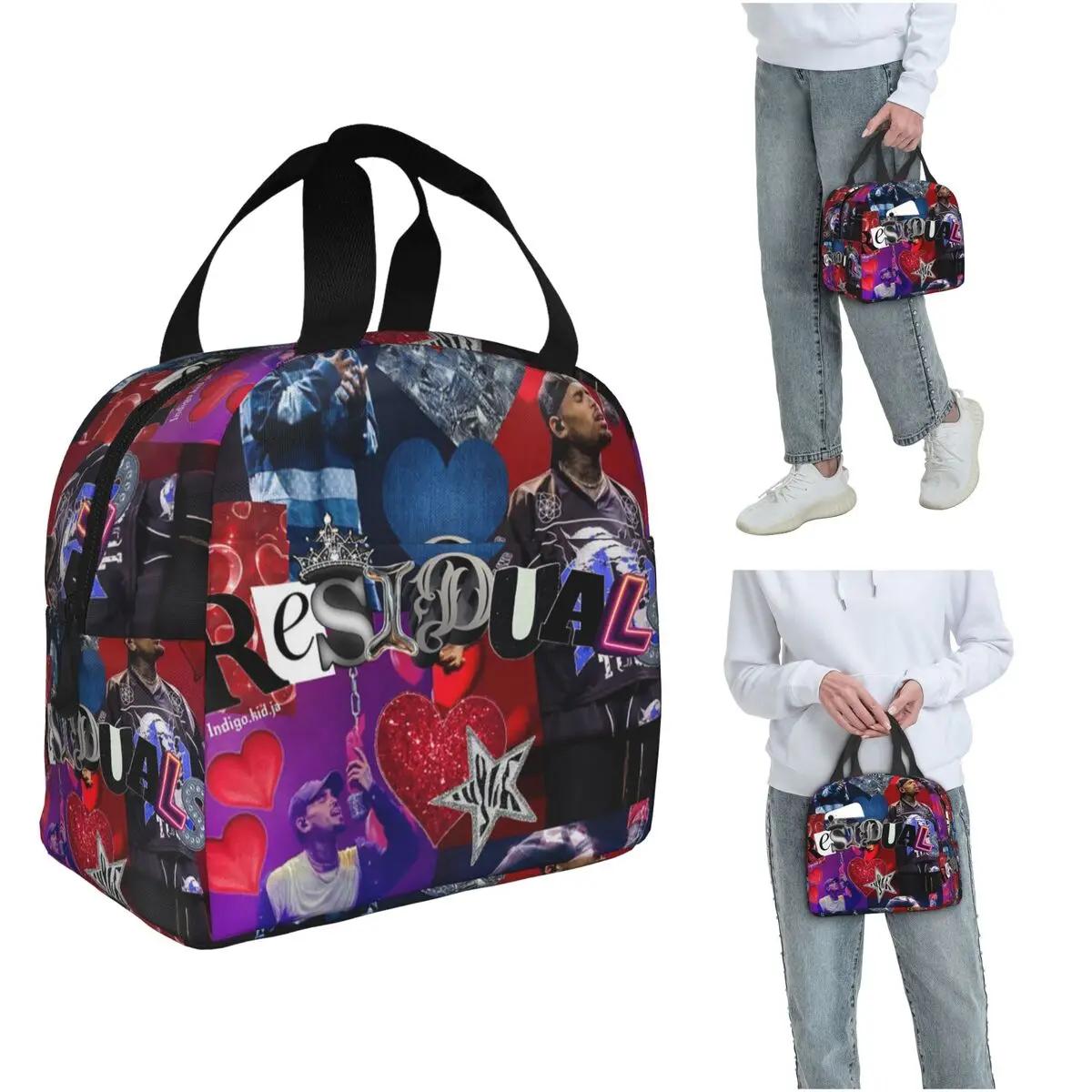 

Chris Brown Breezy Bowl XX Tour 2025 Insulated Lunch Bag for Women Office Cooler Thermal Food Box Tote Lunch Boxes Container