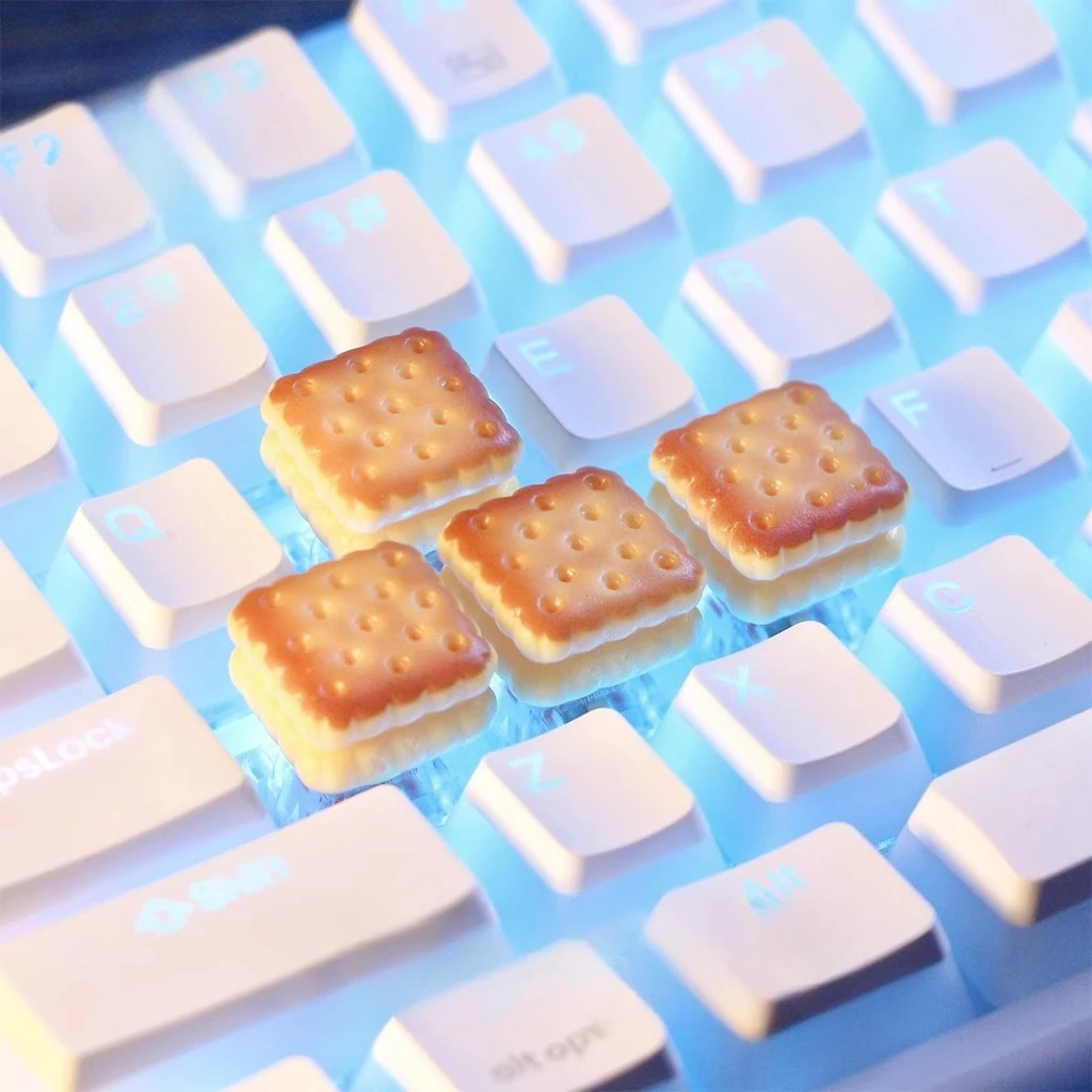 Caramel Cookies Theme Keycaps Set 3D Resin  Artisan Keycaps Custom Original Handmade Keycaps for Mechanical Keyboard Accessories