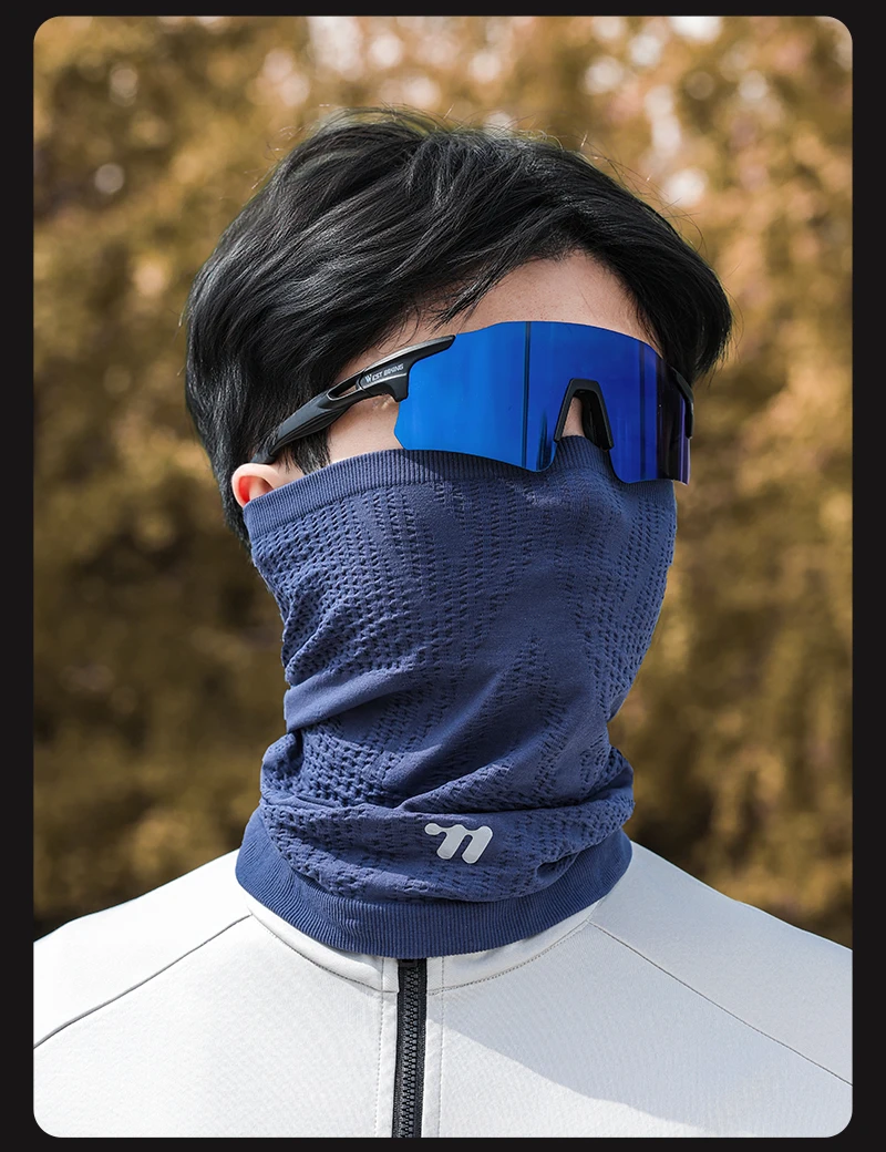 WEST BIKING Gestrickter Nackenwärmer Winddichte Gesichtsmaske Atmungsaktiver Thermoschal für Radfahren Motorradfahren Herbst Früher Winter 4 Farben – Detail 20