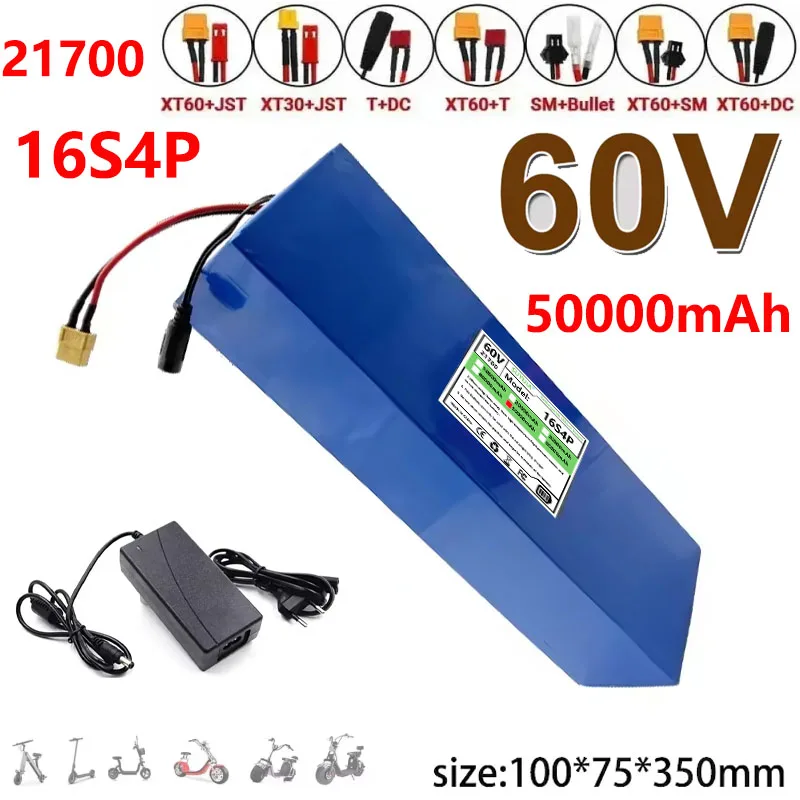 2025 Nouveau Batterie Li-ion 21700 50Ah 60V 16S4P Avec BMS Pour Tricycle De Moto Haute Puissance 67.2V 0-3000W
