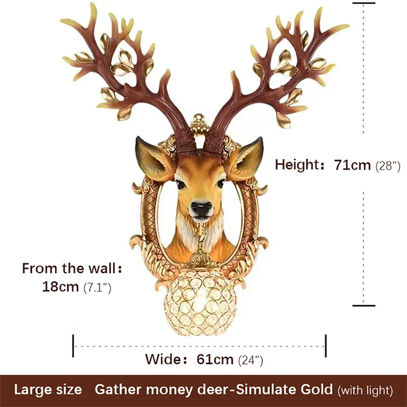 ABEL Modern Deer Wall Lamp LED Creative Interior Resin Sconce Light for Home Living Room Corridor Background Decor