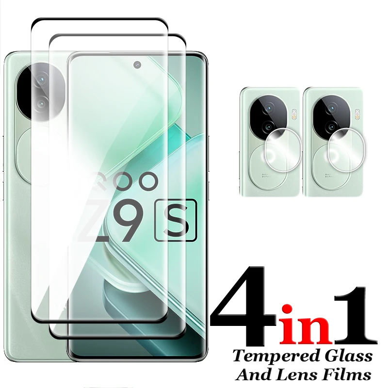 For iQOO Z9s Glass For Vivo iQOO Z9s Tempered Glass Full Cover 3D Curved Screen Protector For Vivo iQOO Z9s Lens Film