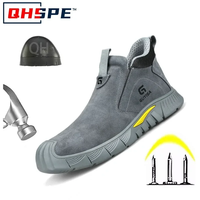 

Anti Smashing Anti Piercing Indestructible Safety Shoes Men's Work Shoes with Steel Toe Caps New Comfortable and Safe