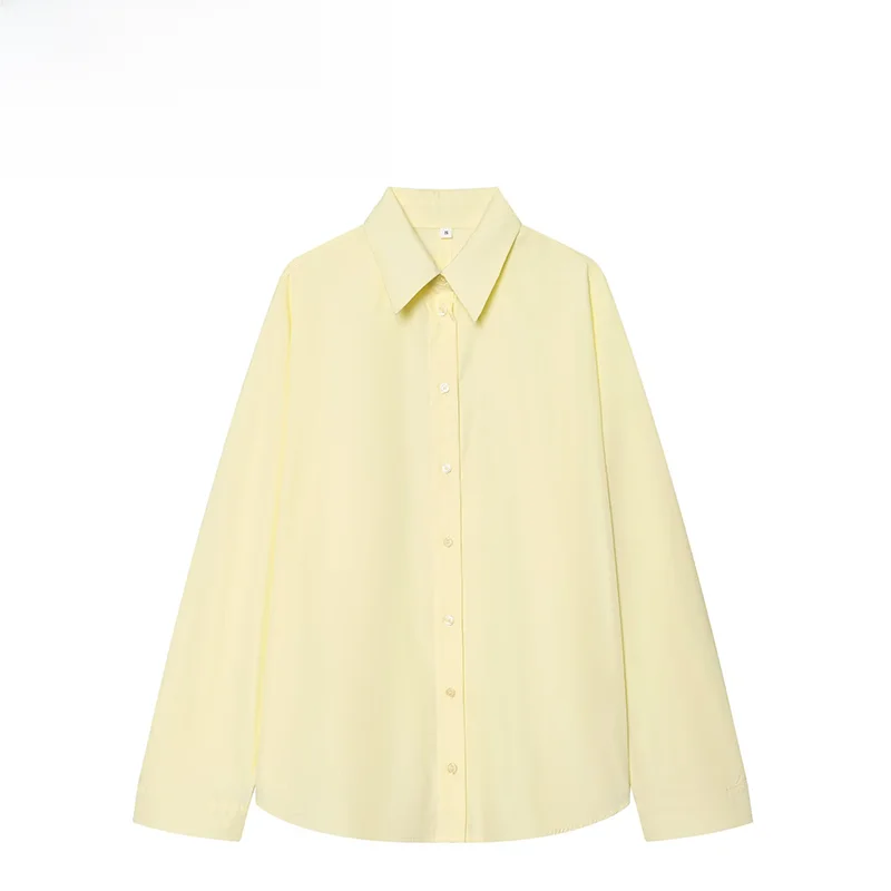 

Spring New Loose Women's Shirt ZR ZA Fashion Versatile Design Polyester Fabric Short Sleeve Turn-down Collar Stylish Fit