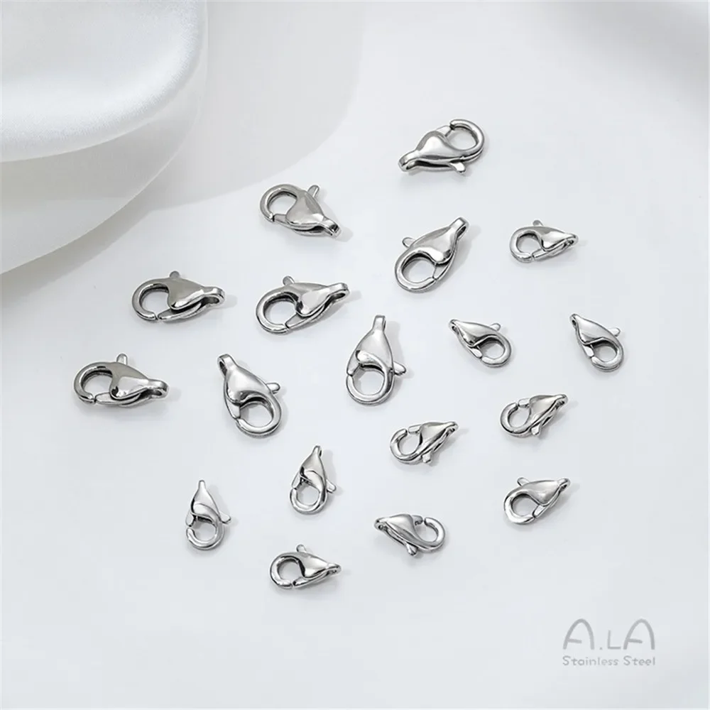 Niet-vervagende titanium stalen kreeftgesp 316 roestvrij staal Universele knopkop DIY armband ketting sieraden eindgesp