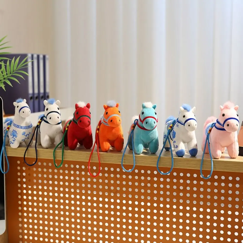 

Funny Cute Stuffed Animal Horse Soft 12cm Plush Horse Doll Pendant 2026 Year of Horse Kawaii Cartoon Steed Doll Birthday Gift