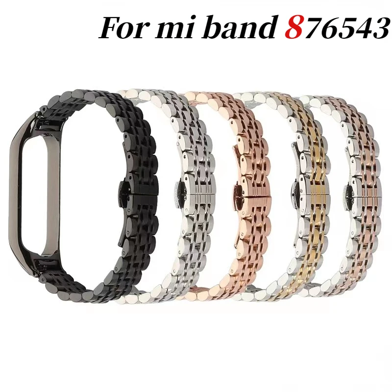 

Metal Strap for Xiaomi Mi Band 9 8 7 6 5 4 Stainless Steel Bracelet Wristband for Miband 9 8 7 Smartwatch Belt Miband 5 4 Correa