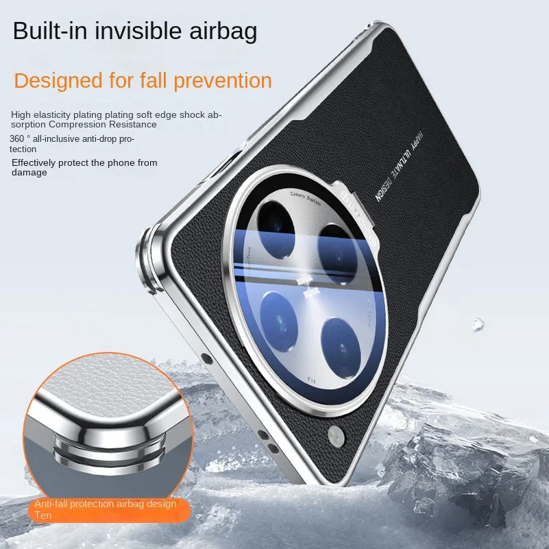 حافظة هاتف بعدسة زجاجية غير مرئية لهاتف OPPO Find X8 Pro x8pro X 8 Pro بأربعة زوايا مضادة للسقوط غطاء جلدي عادي مقاوم للصدمات