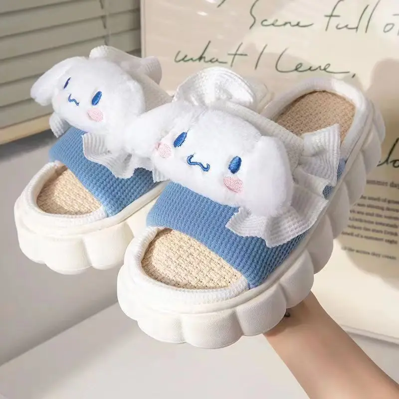 Kawaii Hello Kitty Slippers Anime Sanrio Kuromi Cinnamoroll Cartoon Comfortable Anti-slip Slippers Princess Style Sandals New