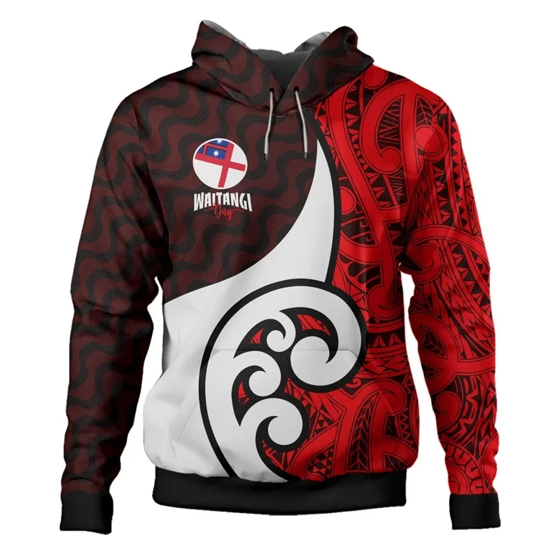 Fashion Men's Hoodie New Zealand Waitangi Lizard Maori Pattern 3D Printed Hoodie Neutral Street Casual Sports Hoodie Q0073