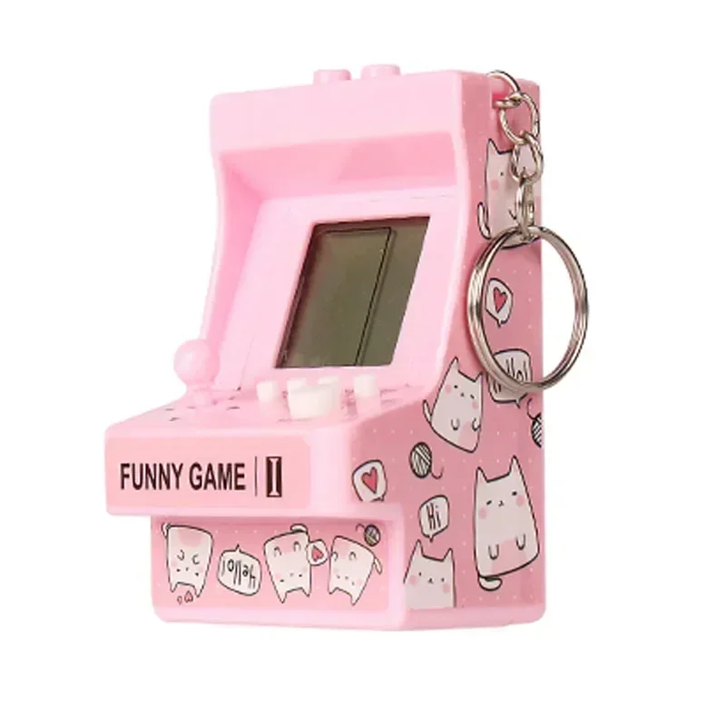 Mini llavero de bolsillo portátil con anillo integrado, consola de juegos electrónica de mano para máquina de juegos de juguete para niños, 26