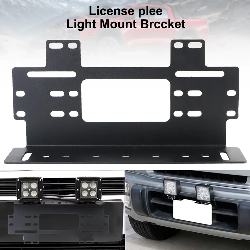 Aluminium Alloy Front Bumper License Plate Mount Bracket Driving Lamp Fog Light Holder Universal Aluminum 4x4 LED Work Light Bar