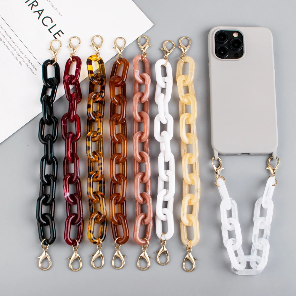 

40cm Woman Handbag Accessory Chain Brown Beige Acrylic Chain Luxury Strap Women Clutch Shoulder Purse Chain