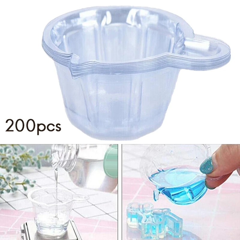 200 Pcs 40ML Plastic Disposable Cups Dispenser Silicone Resin Mold Kit For DIY Epoxy Resin Jewelry Making Tools