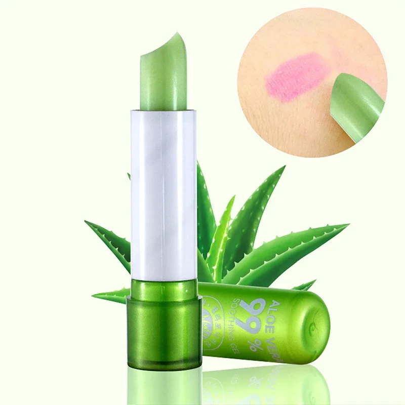 Moisture Lip Balm Long-Lasting Natural Aloe Vera Lipstick Color Mood Changing Long Lasting Moisturizing Lipstick Anti Aging HOT