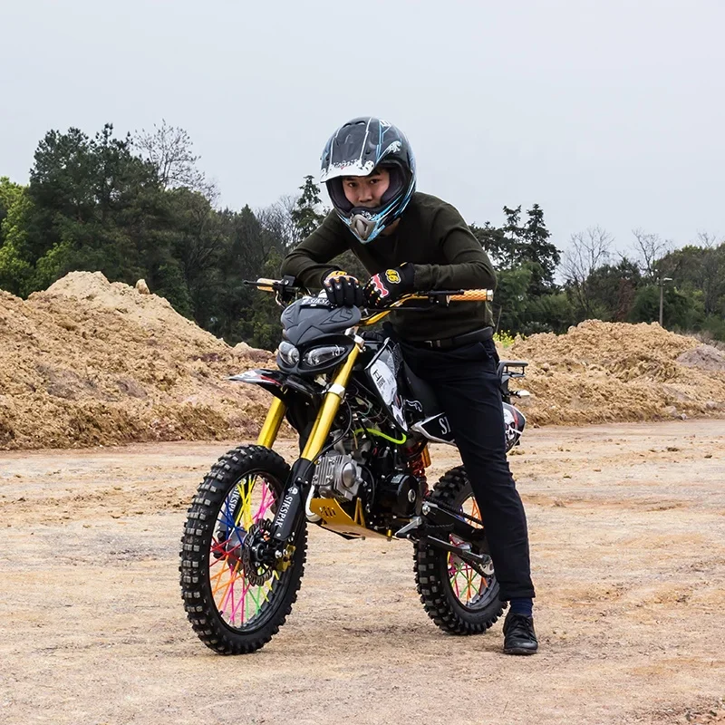 Gasoline Other Motorcycles 125 Cc Air Cool Kick And Electric Start Off Road Dirtbike Adult 4 Stroke Big Wheel Dirt Bike