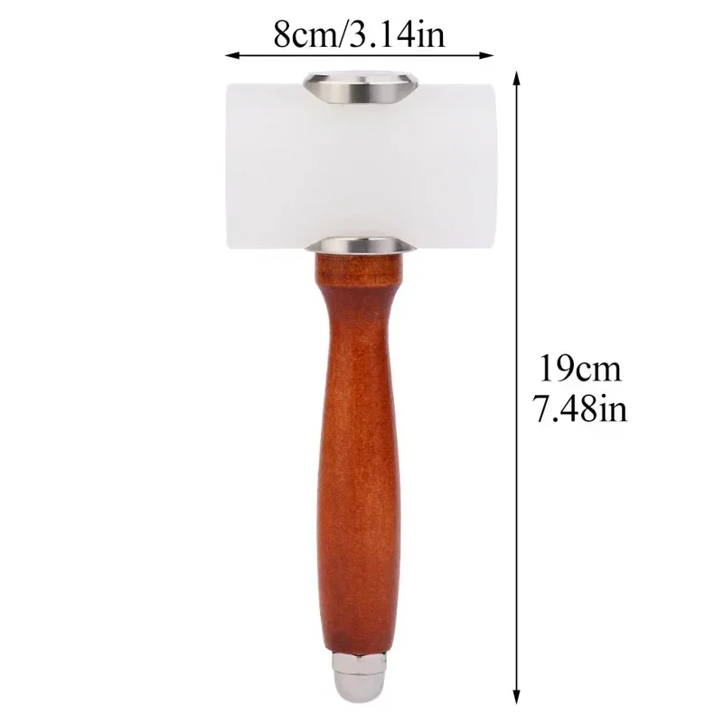 Fenrry 1Pc Leather Carving Craft Hammer Tool Kit Cowhide Punch Cutting Sewing DIY Tools 345g Hammer Leather Punch Tools