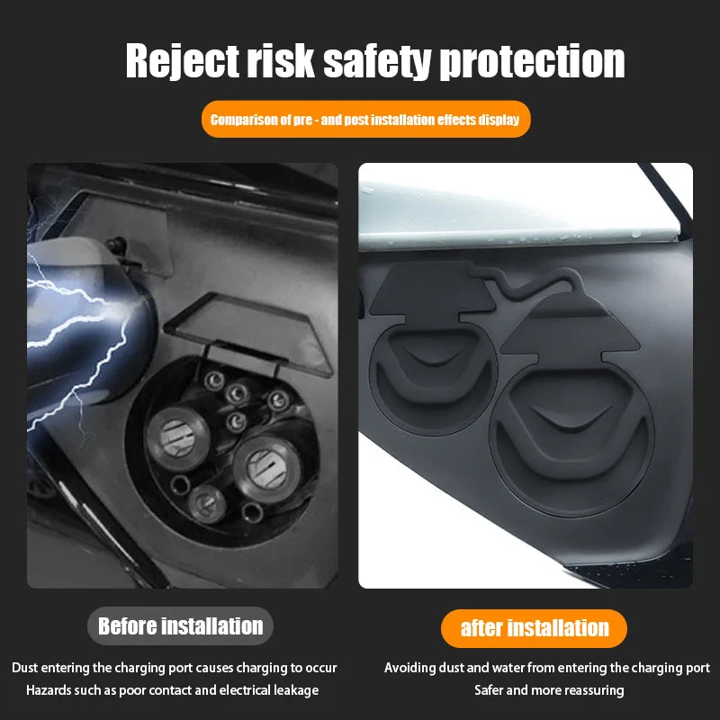 For Nwe Tesla Model 3 2024+/ModelY2025+/ForModelYL2026+Silicone Car Charging Port Protection, Model 3 2019-2021/Y2021-2023 Water