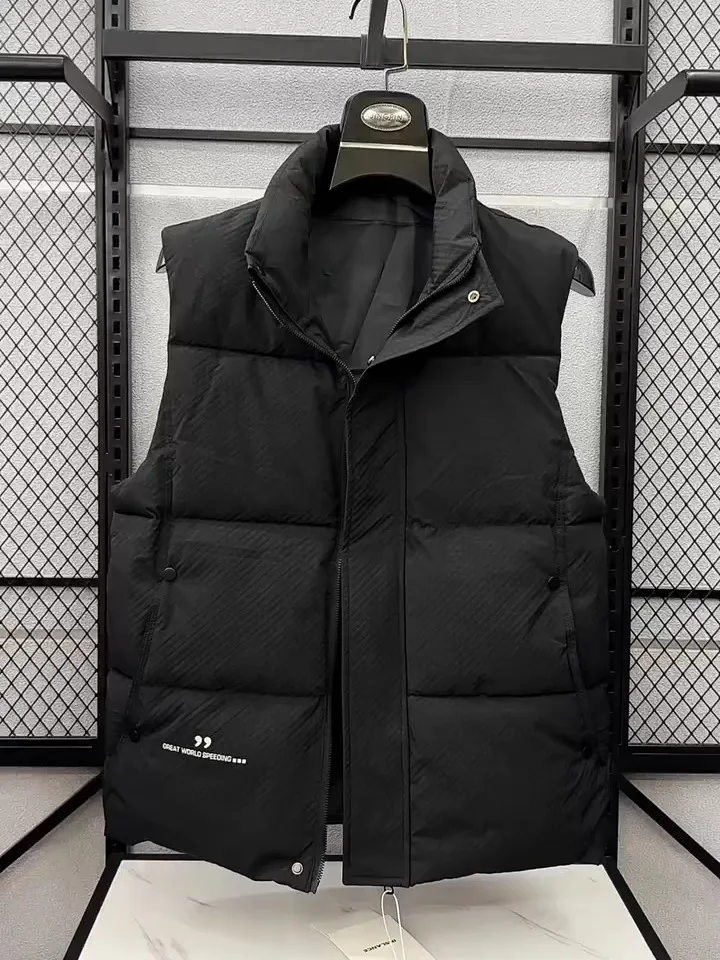 

Высококачественный модный мужской хлопковый жилет с воротником-стойкой, новинка осенне-зимнего сезона, деловой повседневный стиль, универсальный, Haome