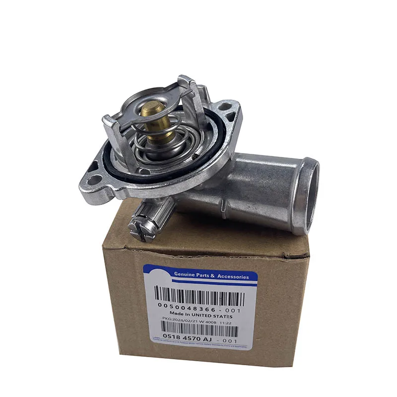 

New Engine Coolant Thermostat Aluminum 05184570AJ 5184570AH For Jeep Wrangler Grand Cherokee Durango 3.6 3.0 11-20