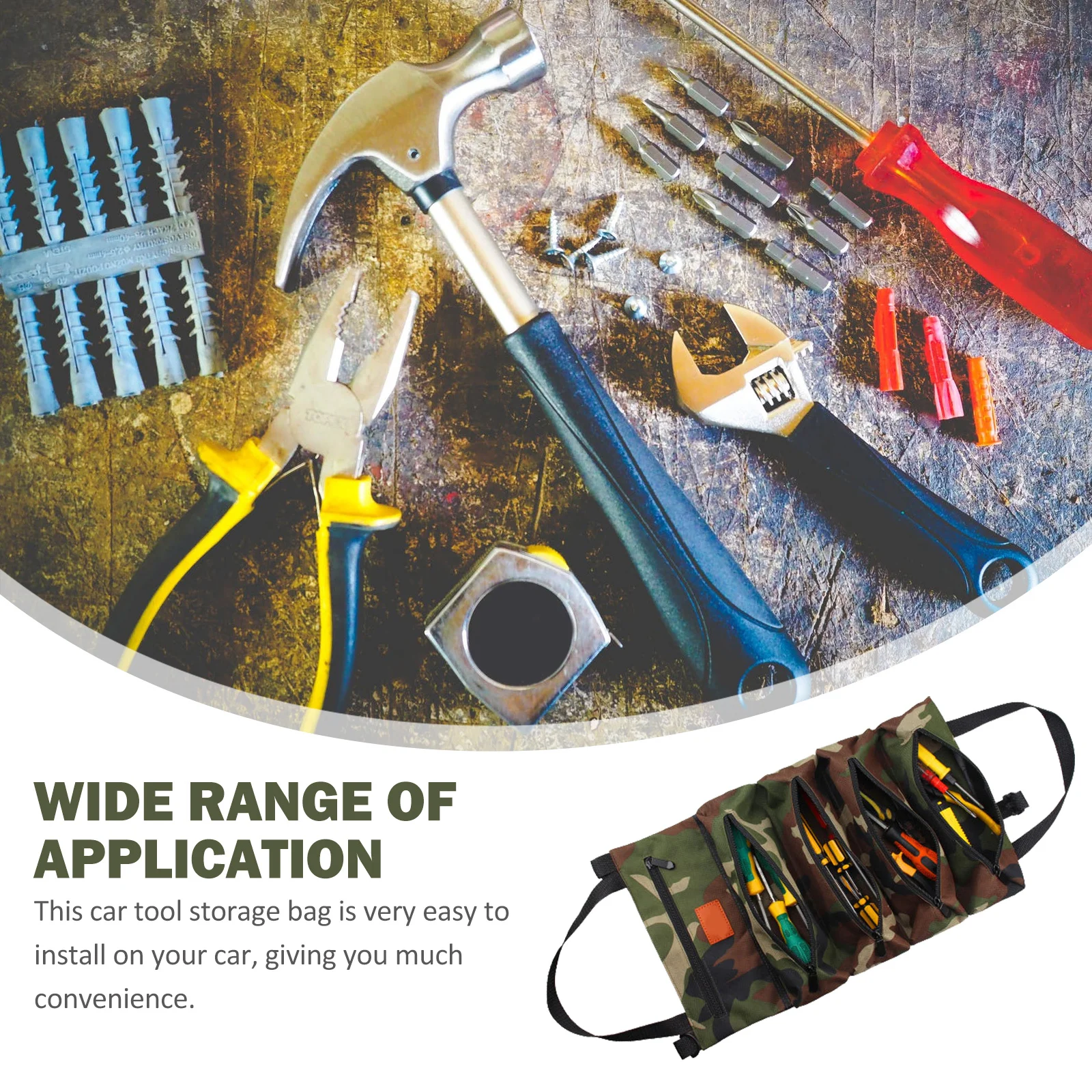 1Pcs Car Tool Bag High Class Material Large Capacity Hanging Pouch Electrician Storage Easy to Use Strong Durable Non-Slip Strap