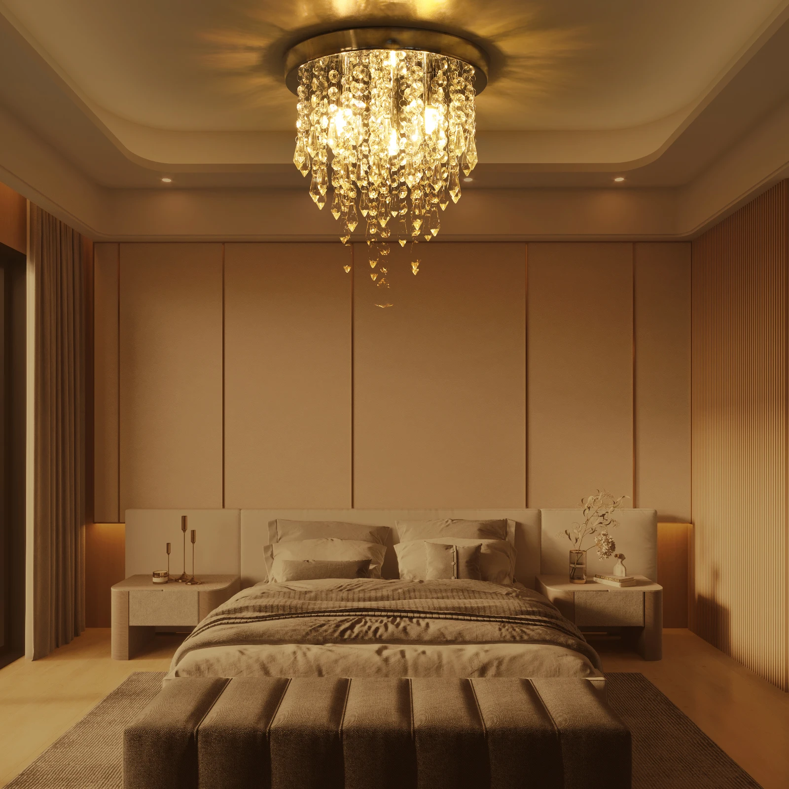 مصباح السقف الكريستالي LED ضوء السقف مع قاعدة G9، مصباح غرفة النوم الثريا الكريستال الثريا المدخل ضوء مصباح السقف #2