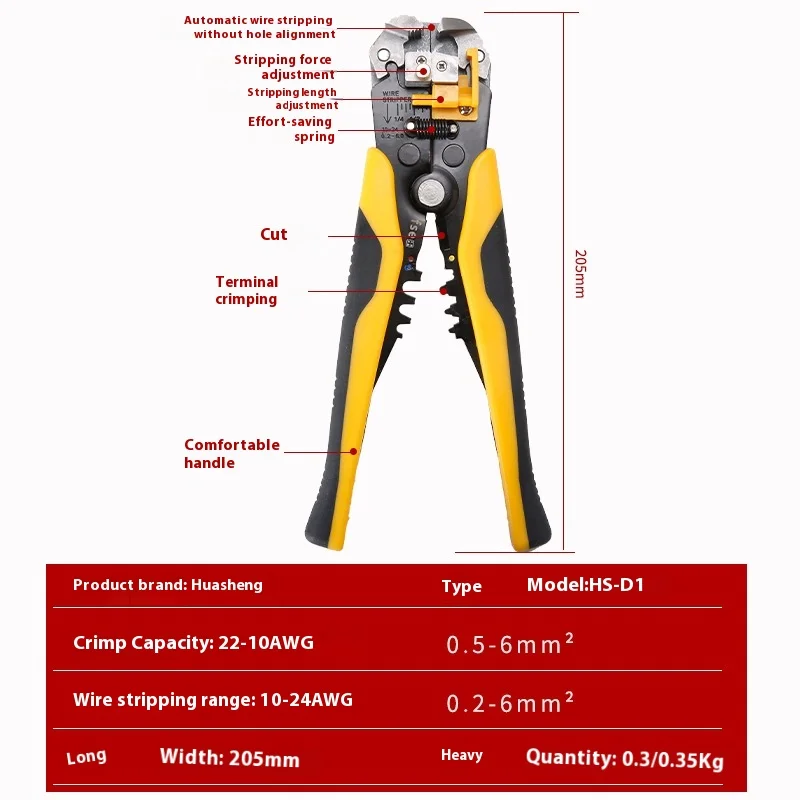 Pelacables completamente automático HS-D1, cortador de cables, extractor de cables, alicates, rompecabezas, herramientas de electricista