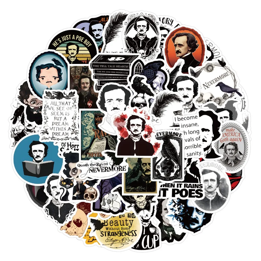 10/50 шт. наклейки Эдгар Аллана Poe DIY цветные акварельные скрапбукинг альбом украшения для ноутбука наклейки наклейки