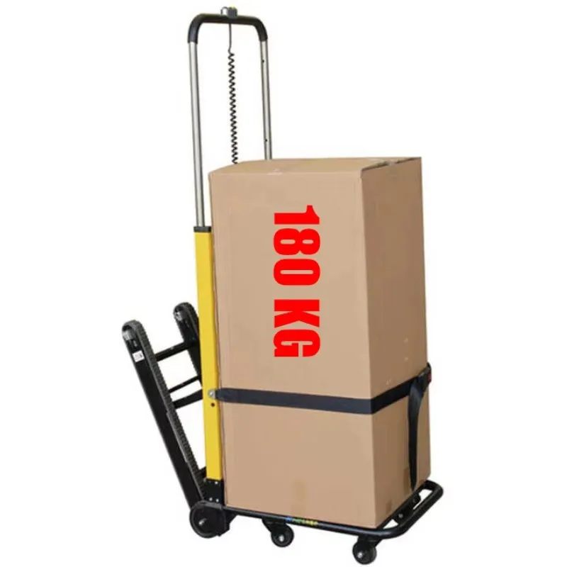 

Electric Stair Climbing Trolley For Upstairs Downstairs Transport, 180KG Heavy Duty Foldable Cart W/ Lithium Battery