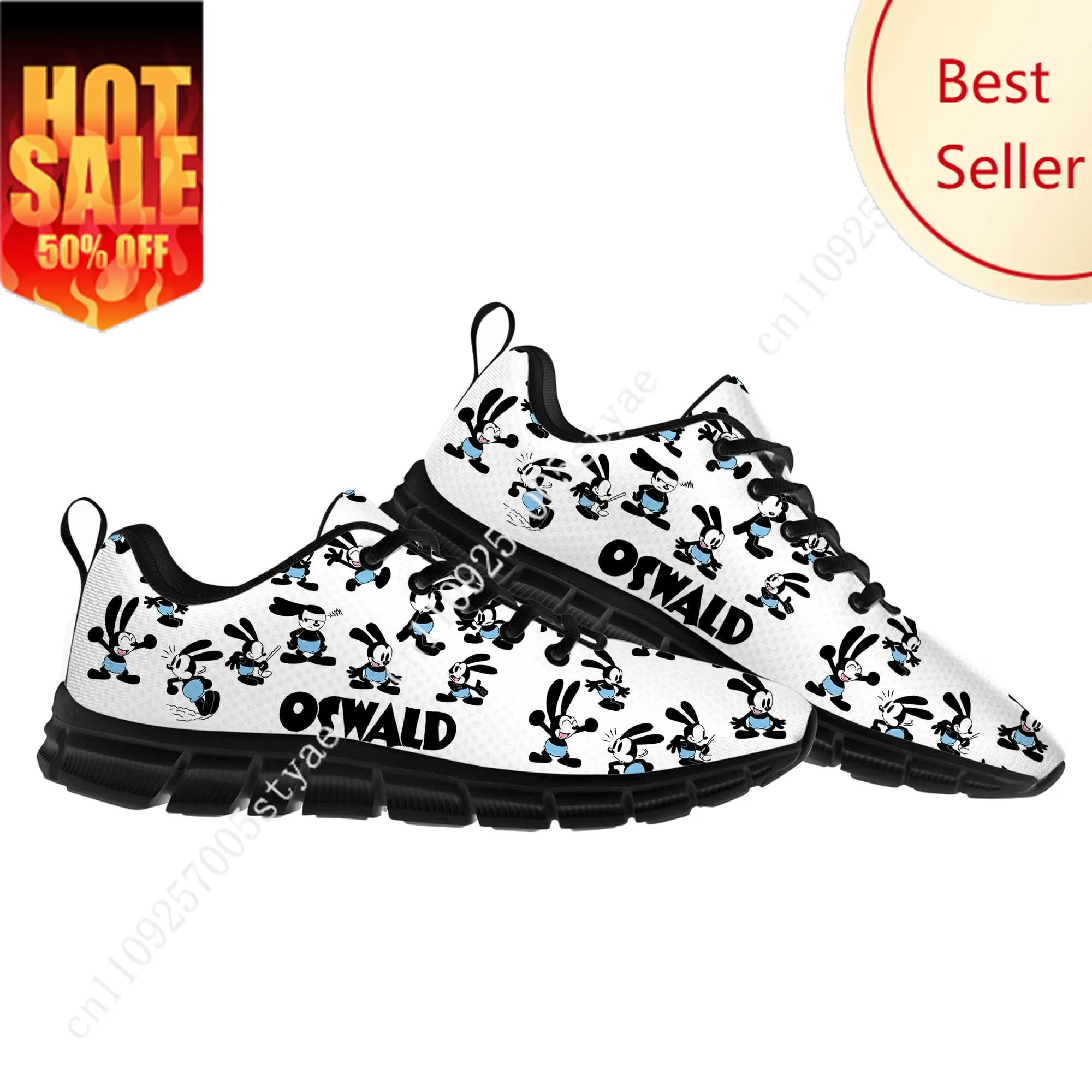 

Oswald the Lucky Rabbit Sports Shoes Disney Cartoon Decorate Sneakers Design Your Logo Text Party Holiday Gifts Custom Shoe