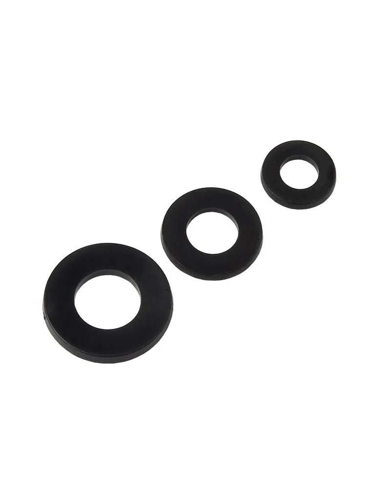 50~500pcs Black Plastic Nylon Flat Washer Plane Spacer M2M2.5M3M4M5M6M8M10M12M14M16M18M20 Insulation Gasket Ring For Screw