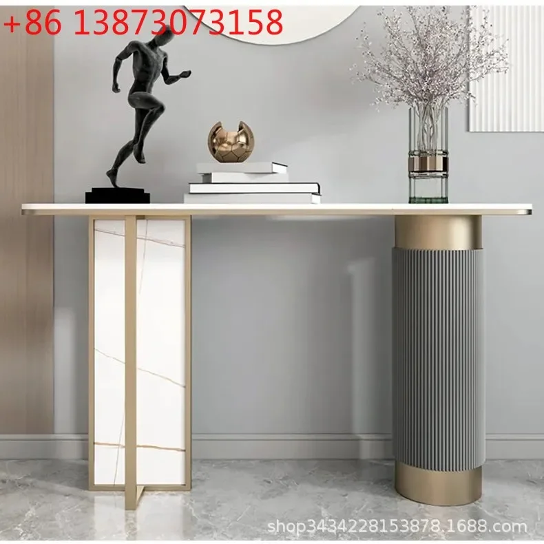 Slate against the wall Entrance table Extremely narrow Italian creative entrance table Front door Entrance door