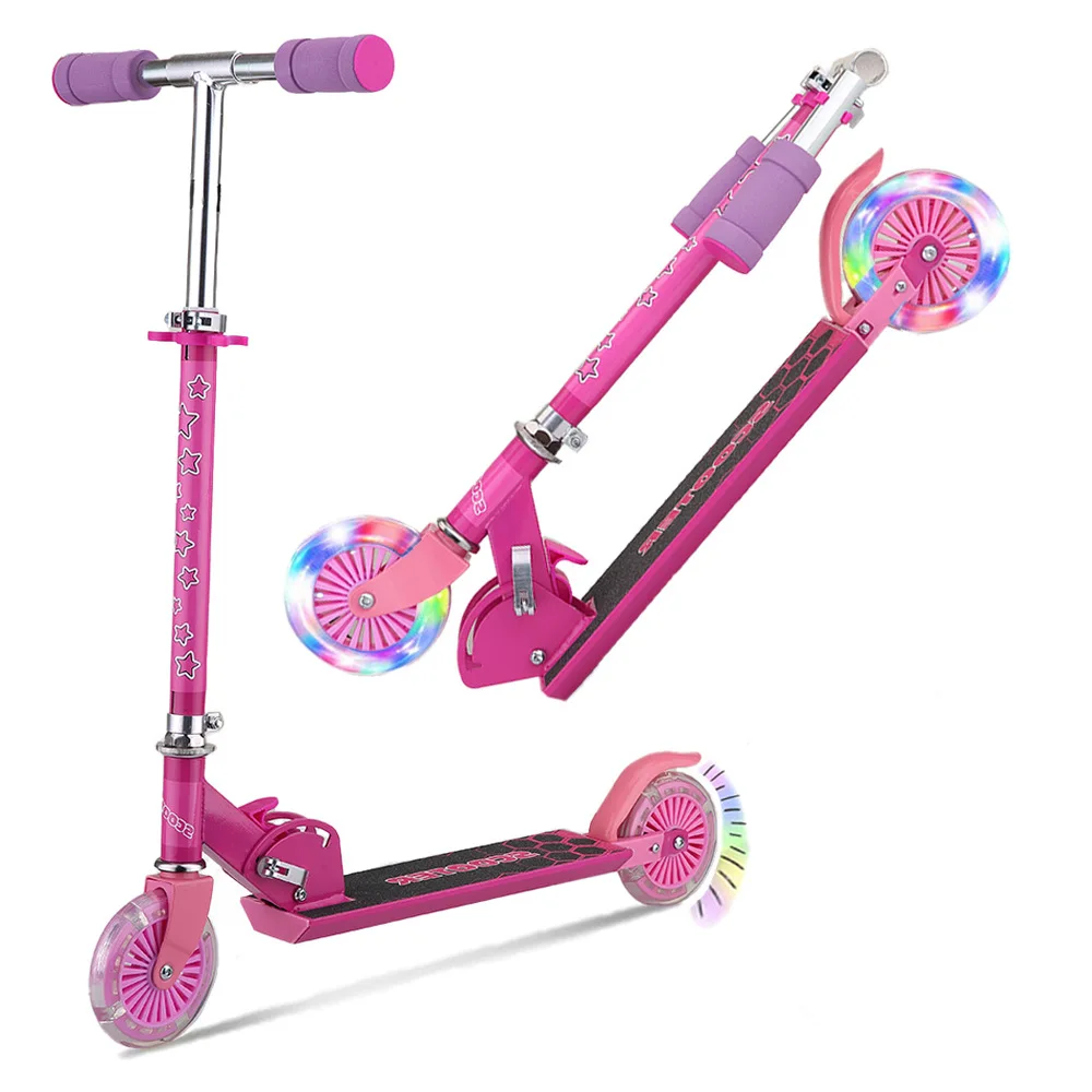 Kick Scooter for Kids Ages 6+ With 2 Wheels, Adjustable Height & Foldable, Sturdy Frame, City Work School Student Outdoo