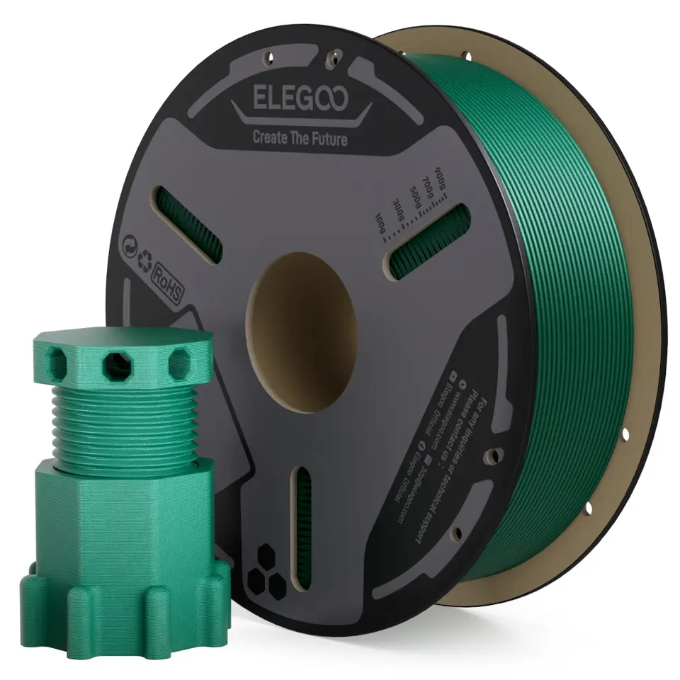 ELEGOO Carbon Fiber PETG-CF (2kg). Green, Black, Purple, Red, Blue, Gray.