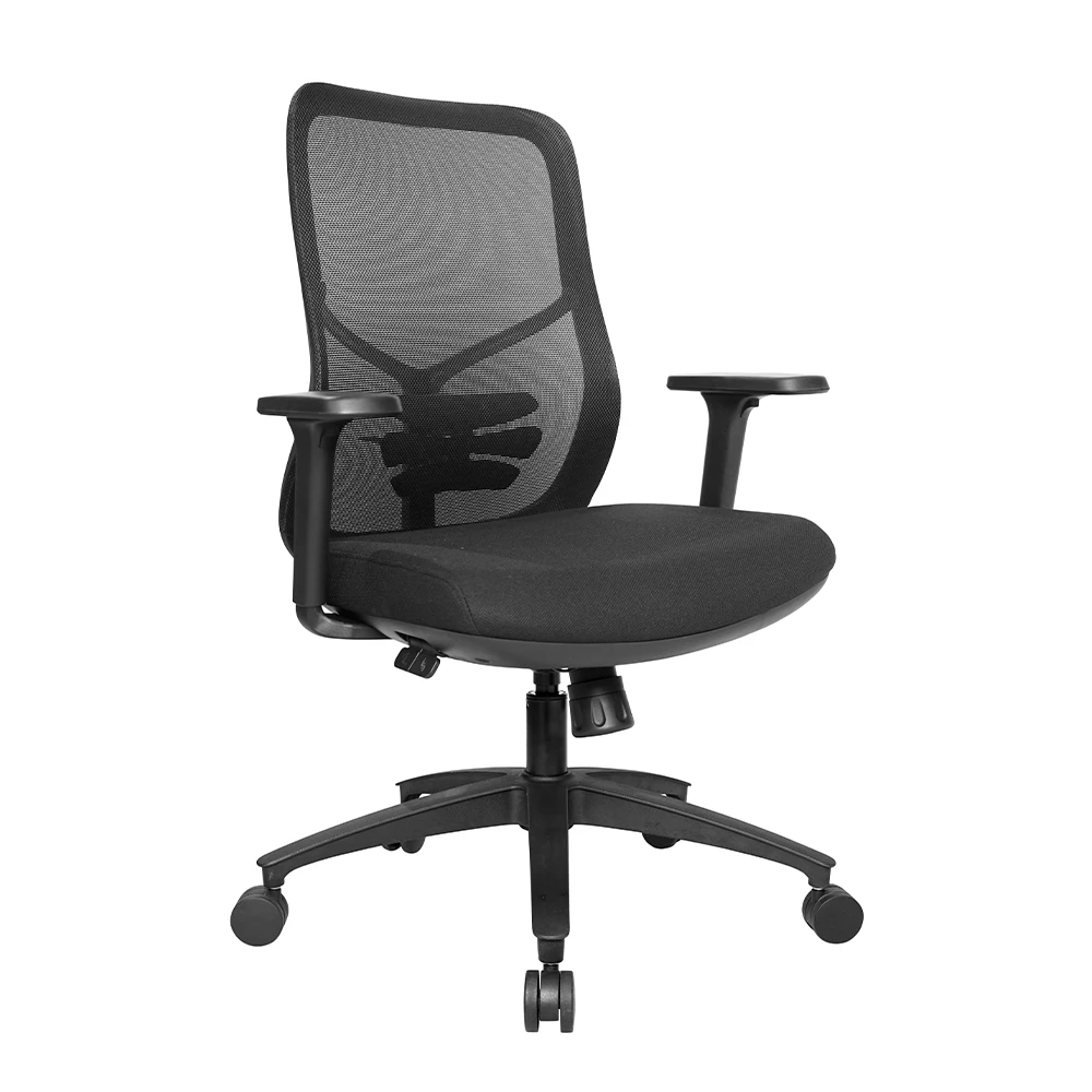 Modern Mesh Fabric Ergonomic Office Chair - Comfortable Black Mid-Back with 360-Degree Swivel