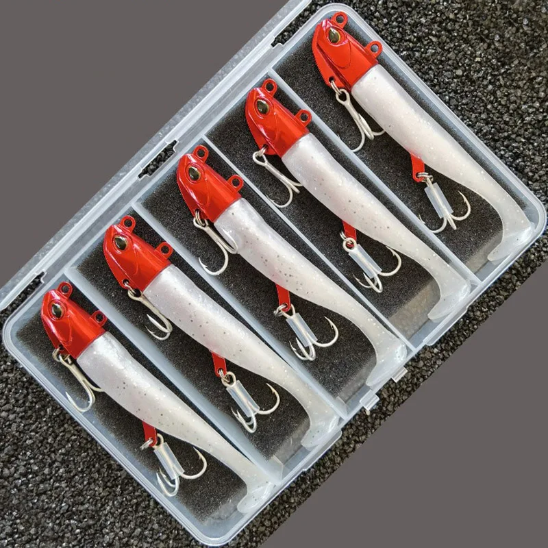 5 Stück 24g/105mm Künstlicher Weichköder Leuchtend/Glühend Makrelen- und Barsch-Angelköder Wobbler Swimbait Jigging-Köder – Detail 1