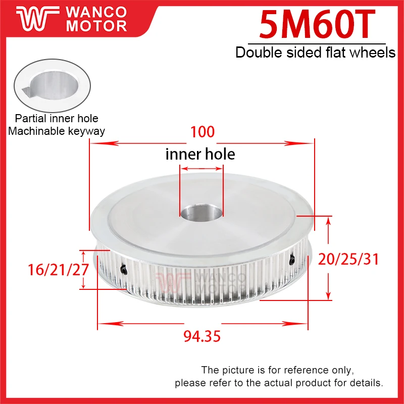HTD 5M 60 Teeth AF Type Timing Pulley Synchronous Wheel for Belt Width 15/20/25mm Hole Diameter 10mm-40mm