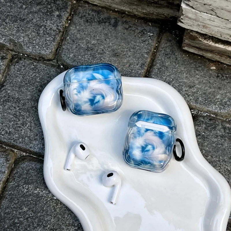 

blue featherIMDEarphone Sleeves Suitable for Appleairpods2/3Minimalist Bluetooth CasePRO2/PRO3Anti-Fall